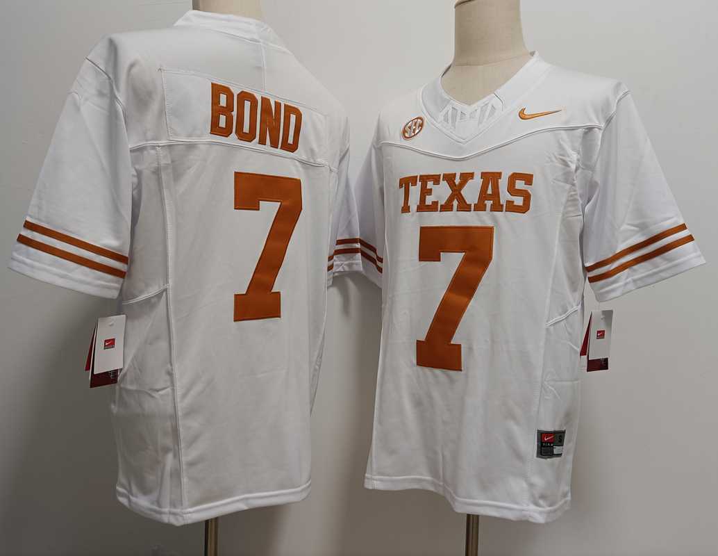 Mens Texas Longhorns #7 Isaiah Bond White FUSE Stitched Jersey->texas longhorns->NCAA Jersey